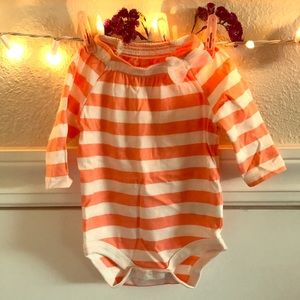 Peach striped onesie